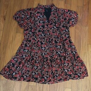 1. State Black and Red Floral Dress
